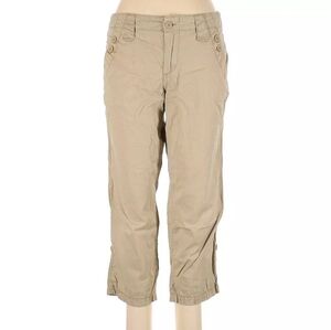 Calvin Klein Jeans Capri Pants Chino Khaki Tan 100% Cotton Womens 6 NWT 32X20"